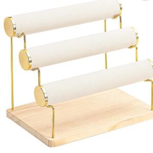 Bracelet Holder Stand, Bracelet Organizer Display Beige & Gold